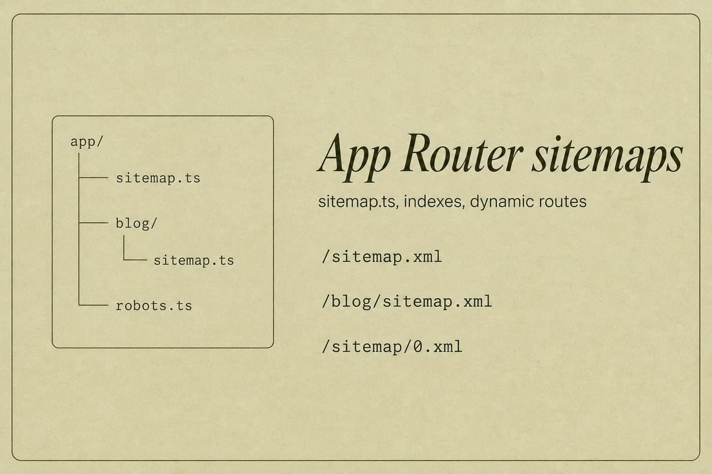 Next.js App Router Sitemaps: sitemap.ts, Index Files, and Dynamic Routes
