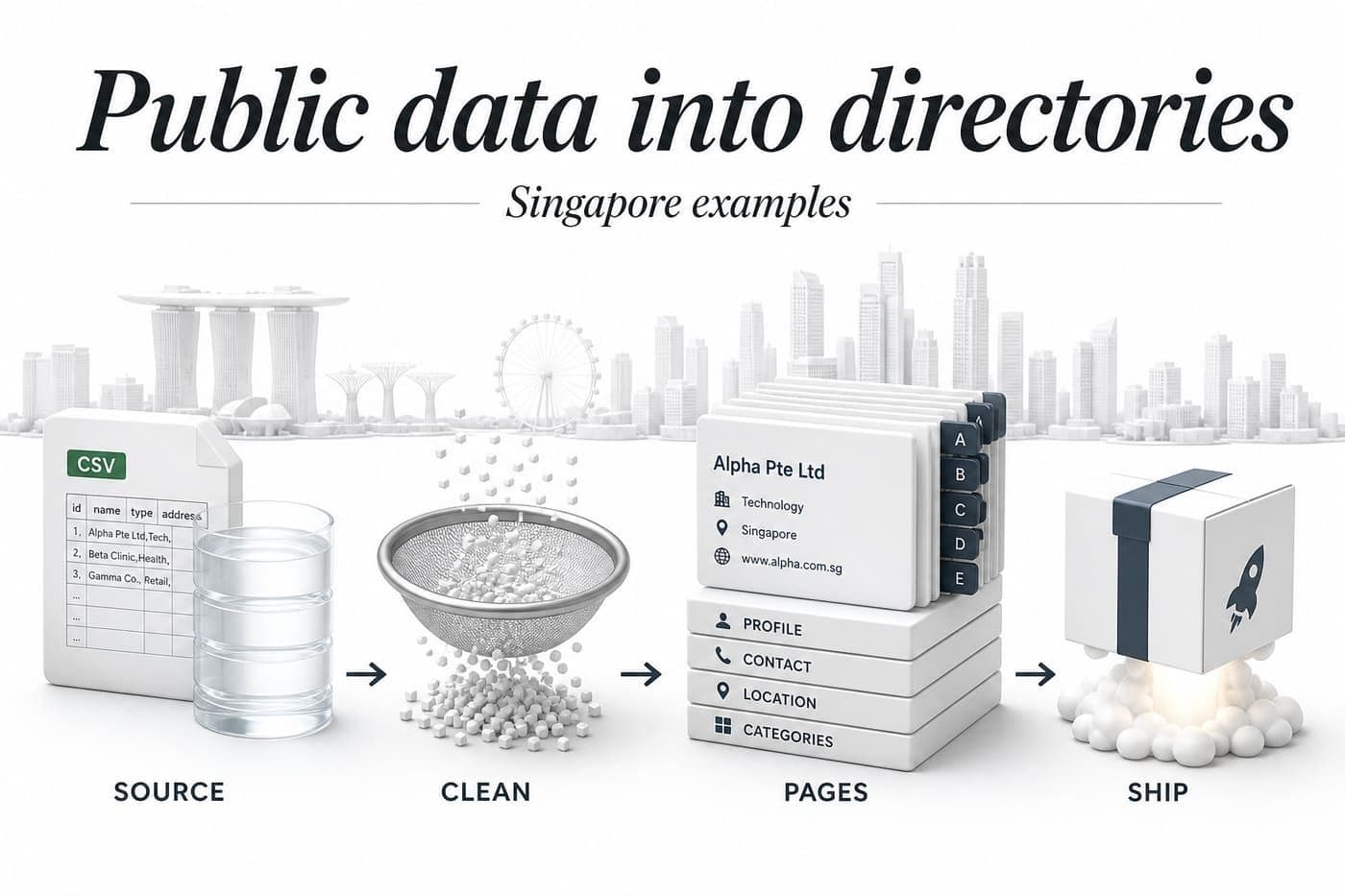 Playbook: Turning Public Datasets into Niche Directories (Singapore Examples)